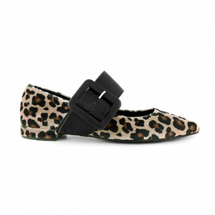 Ballerina Cartagena Animalier ballerina with leather strap and maxi buckle